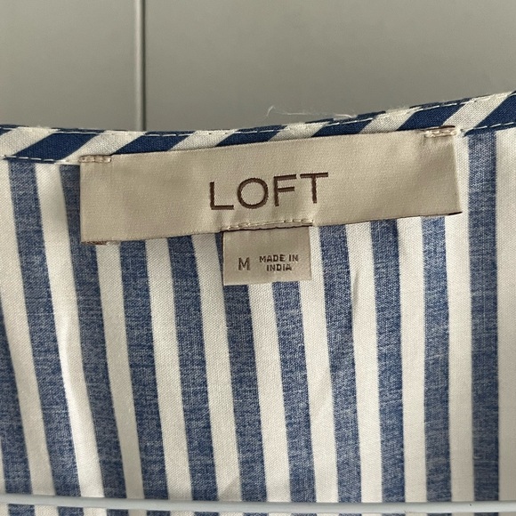 LOFT Blue and White Striped Maxi Dress - Picture 2 of 5